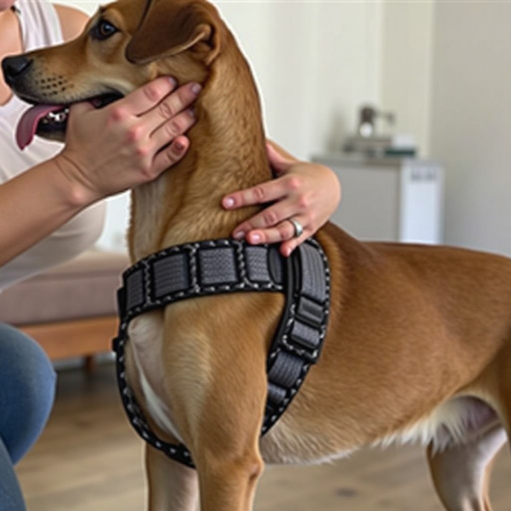 如何給狗穿上背帶